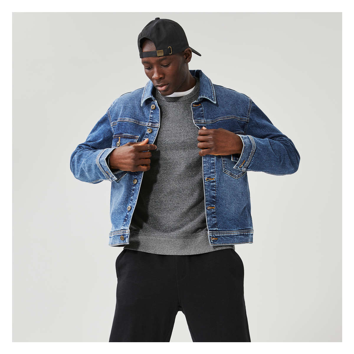 Medium wash hot sale denim jacket